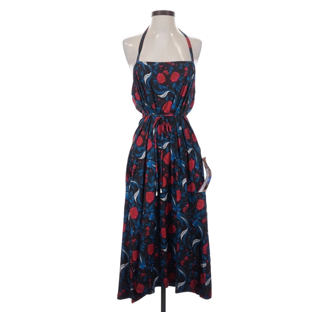 The Undress Black Floral Halter Changing Dress Size B SM-LG Cottagecore Boho